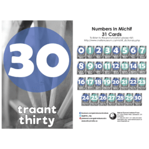 Numbers in Michif (31 cards)
